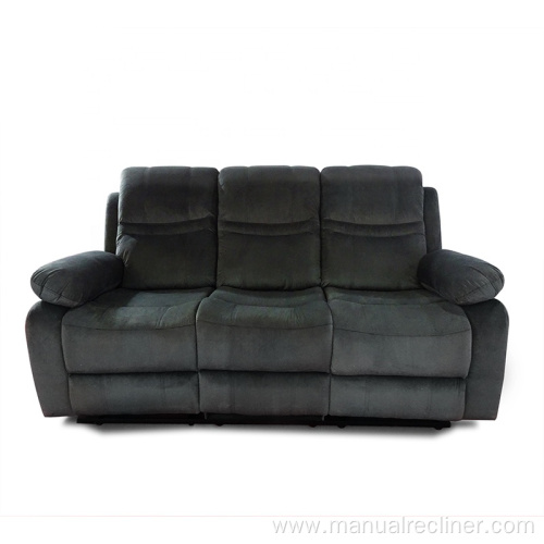 Durable Velvet Fabric Recliner Sofa Set